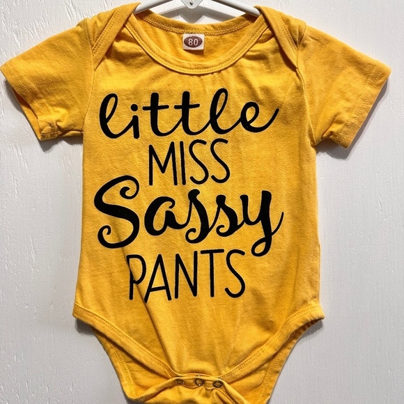 LITTLE MISS SASSY PANTS • Baby Girl 3-6 Mths • Boutique  • Monogram Onesie - Picture 1 of 5
